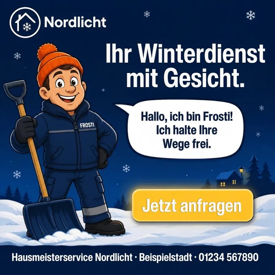 Beispielbeitrag mit Maskottchen Frosti